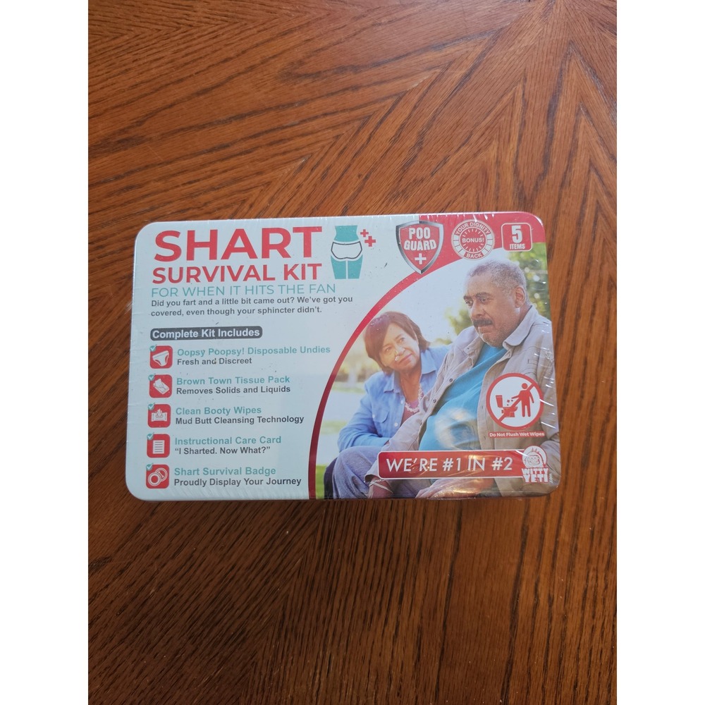 Witty Yeti Shart Survival Kit Gag Gift 5 Items in Metal Tin White Elephant Prank